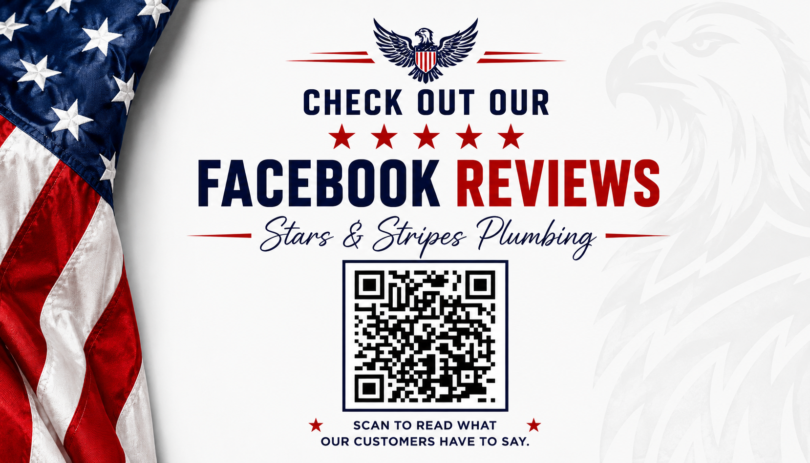 Scan the QR code to review Stars & Stripes Plumbing on Facebook